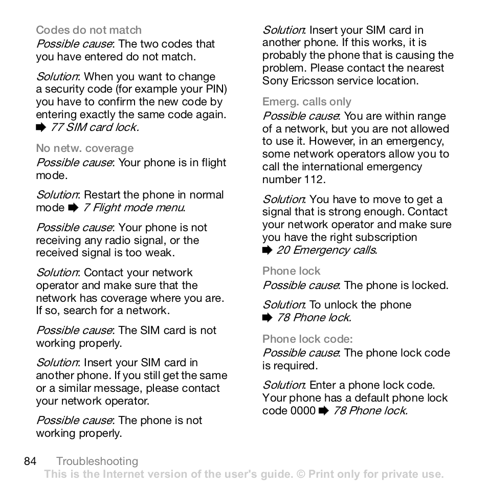 Sony K800i User Manual | Page 84 / 98