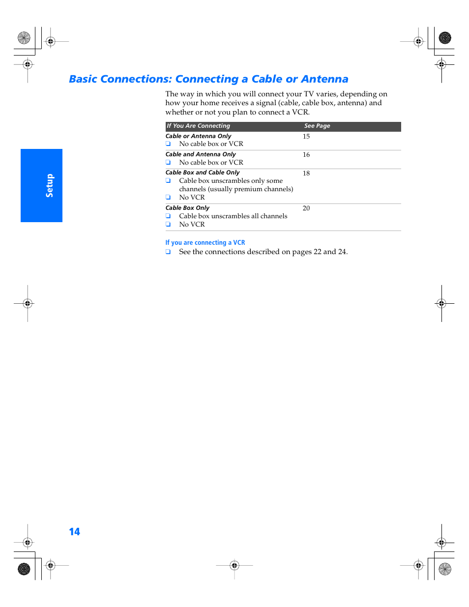 Basic connections: connecting a cable or antenna | Sony WEGA KV-34XBR800 User Manual | Page 15 / 91