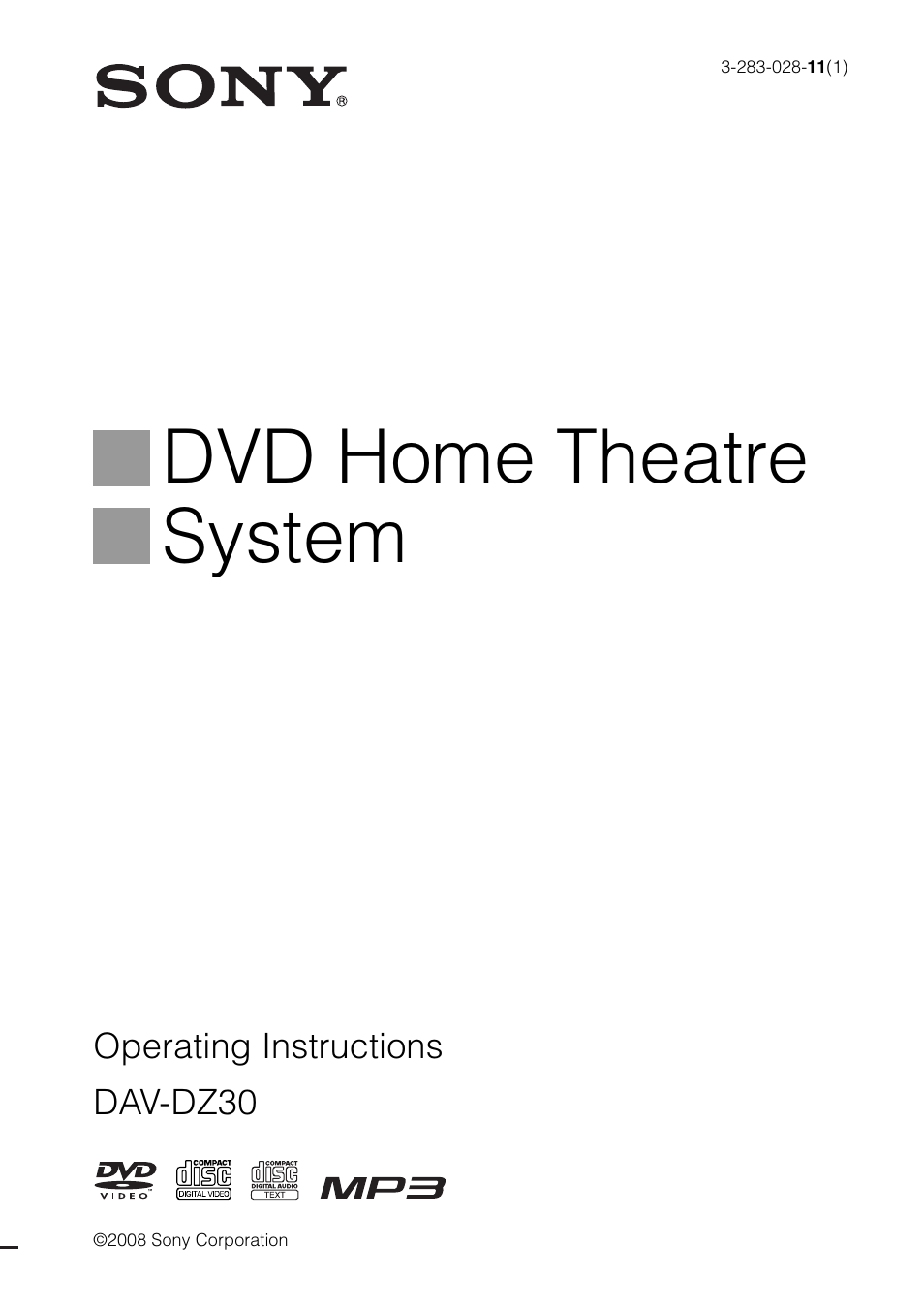 Sony 3-283-028-11(1) User Manual | 88 pages