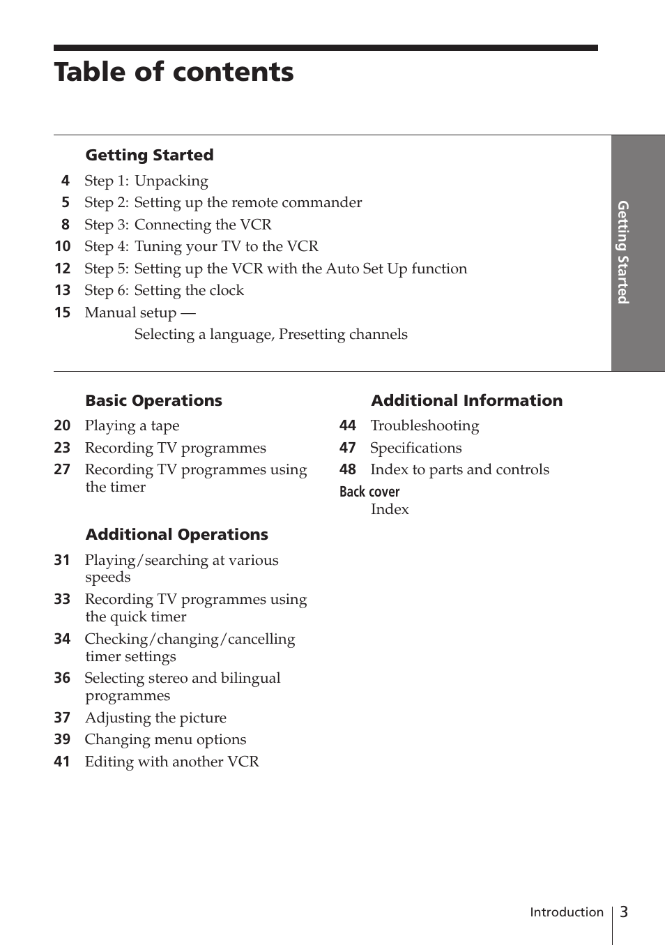 Sony SLV-E780EE User Manual | Page 3 / 52