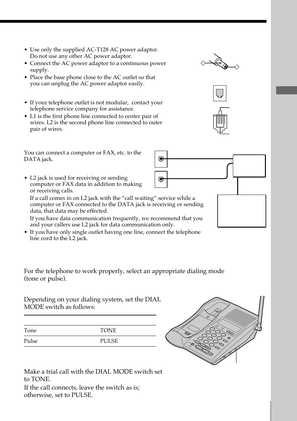 Getting started, Choose the dialing mode, If you aren't sure of your dialing system | Sony SPP-IM977 User Manual | Page 13 / 72