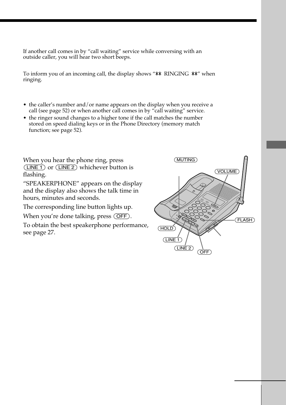 Basics, Receiving calls through the speakerphone | Sony SPP-IM977 User Manual | Page 31 / 72