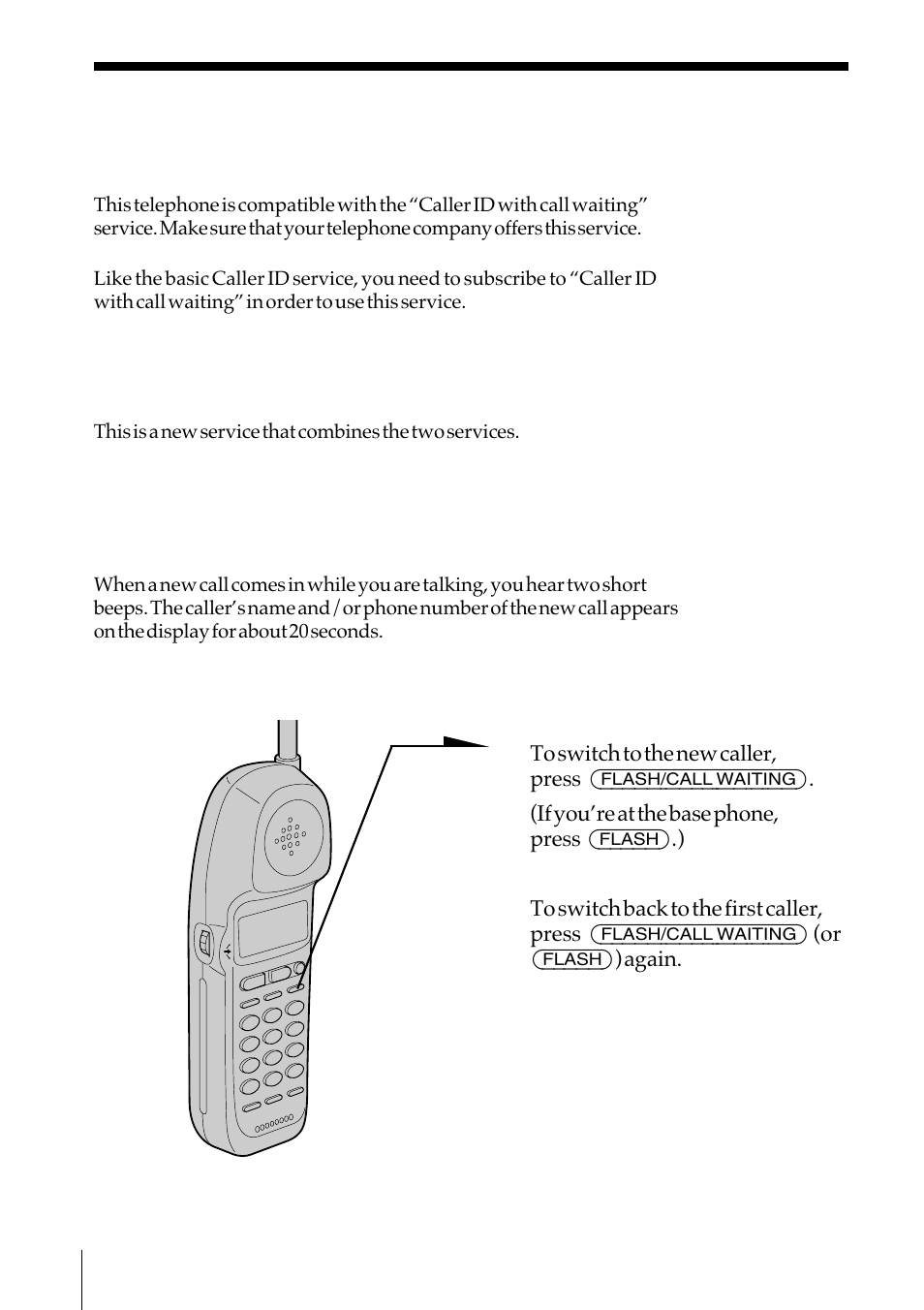 Using “caller id with call waiting” service | Sony SPP-IM977 User Manual | Page 60 / 72