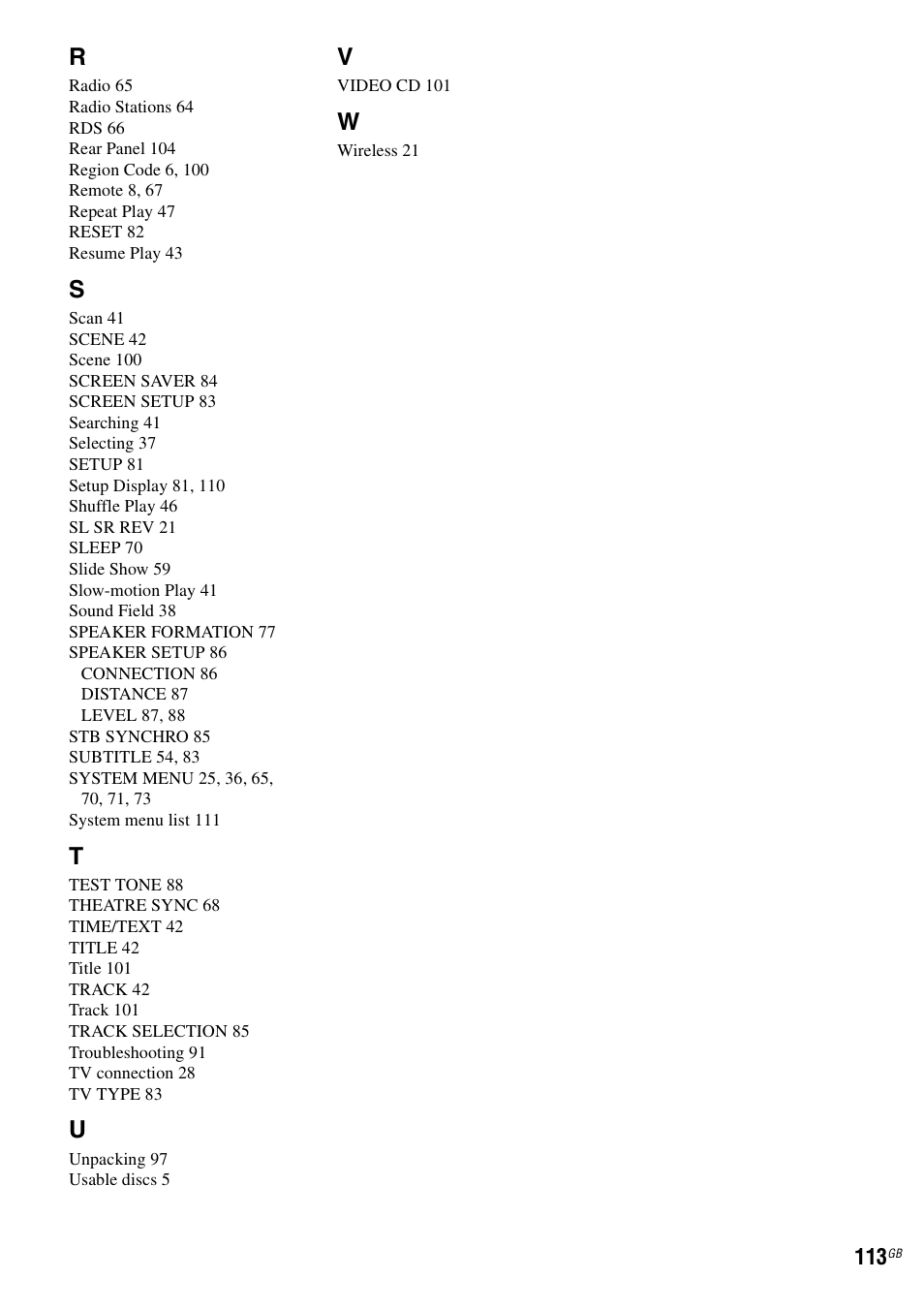 Sony DAV-DZ830W User Manual | Page 113 / 116