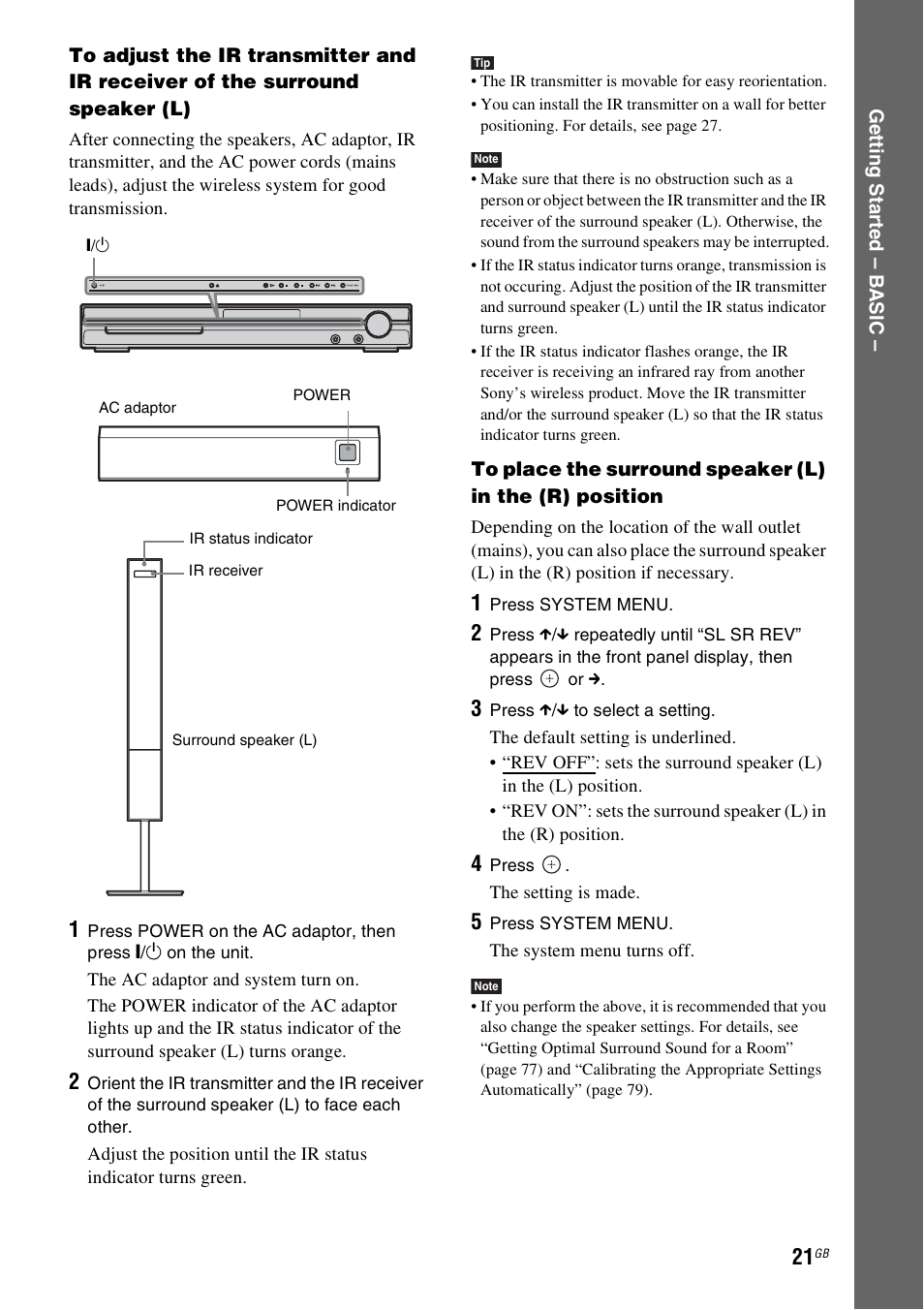 Sony DAV-DZ830W User Manual | Page 21 / 116