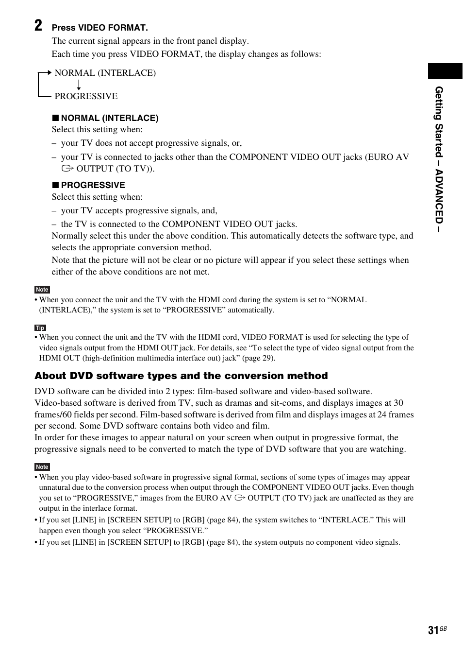 Sony DAV-DZ830W User Manual | Page 31 / 116