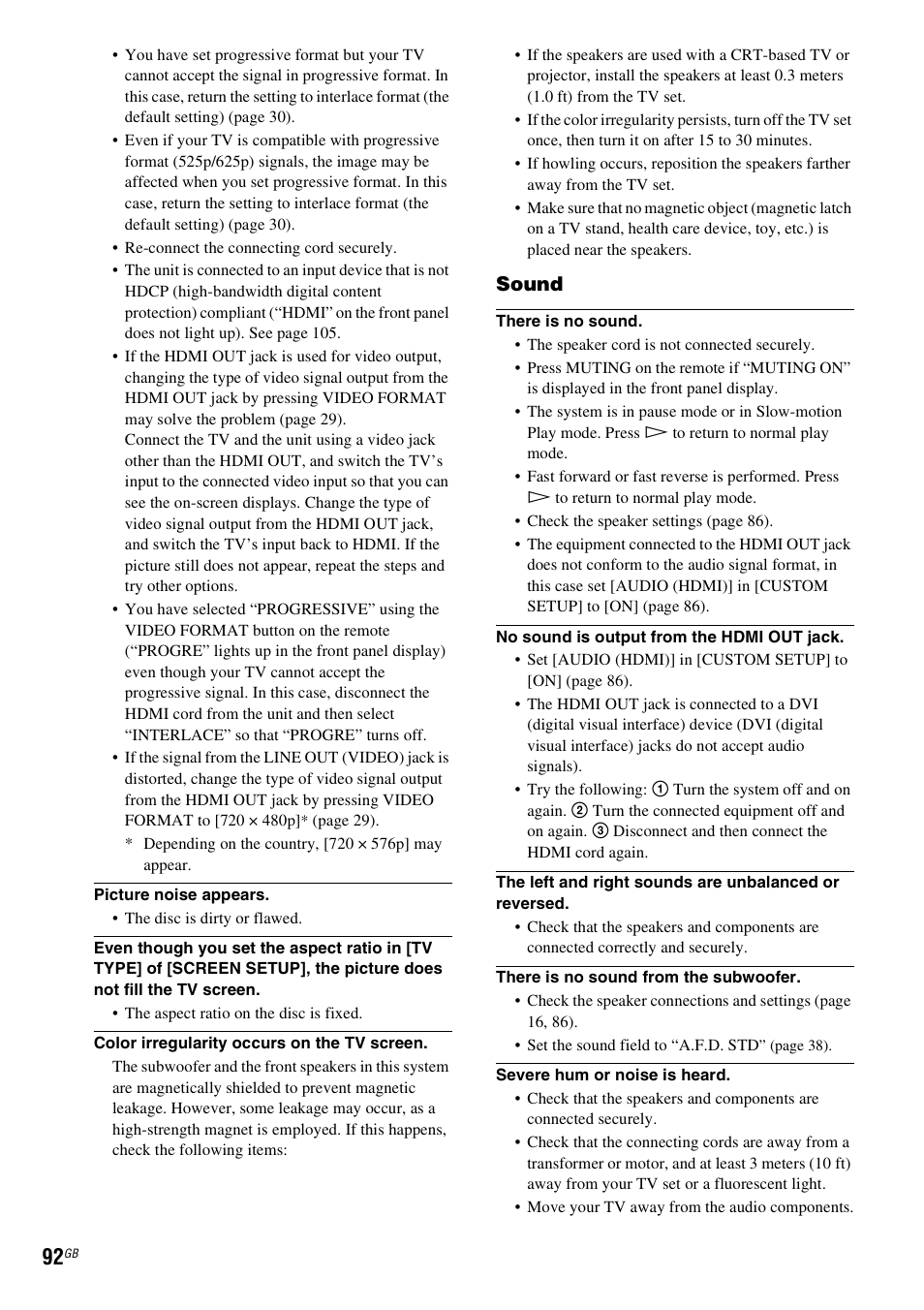 Sound | Sony DAV-DZ830W User Manual | Page 92 / 116