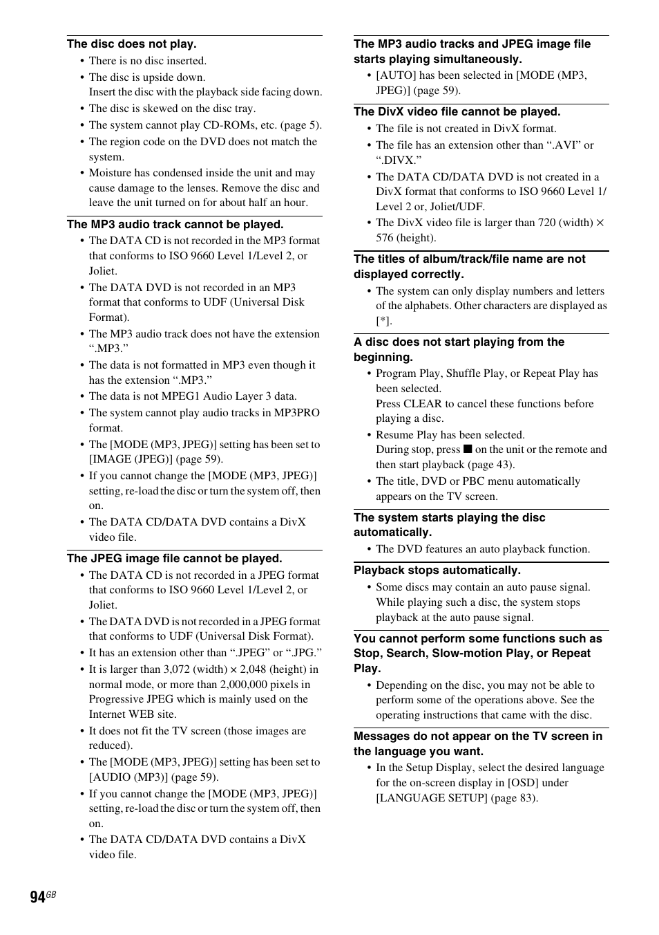 Sony DAV-DZ830W User Manual | Page 94 / 116