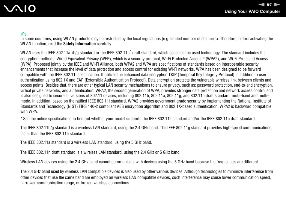Sony VAIO VGN-NS User Manual | Page 64 / 175