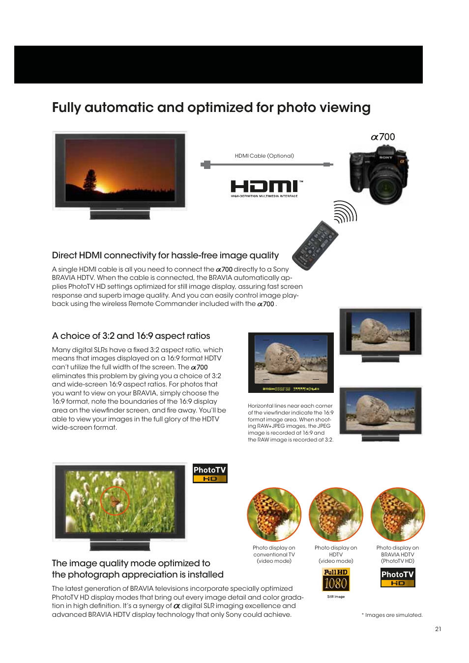 Fully automatic and optimized for photo viewing | Sony alpha 700 User Manual | Page 21 / 28