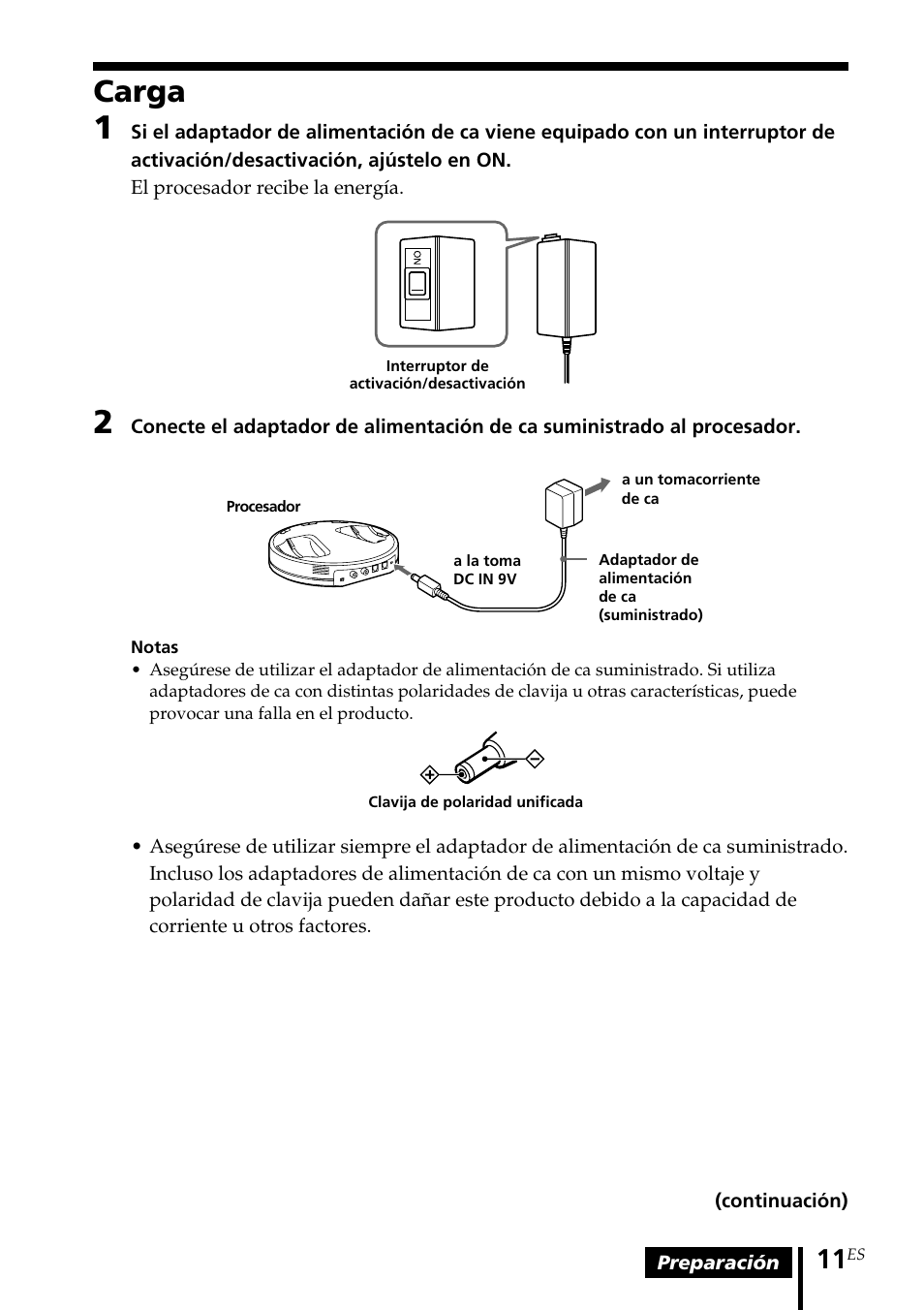 Carga | Sony MDR DS6000 User Manual | Page 71 / 92
