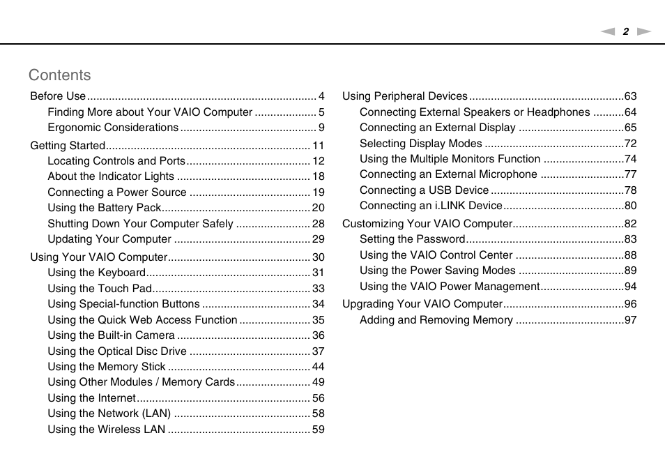 Sony VAIO VGN-NW User Manual | Page 2 / 157