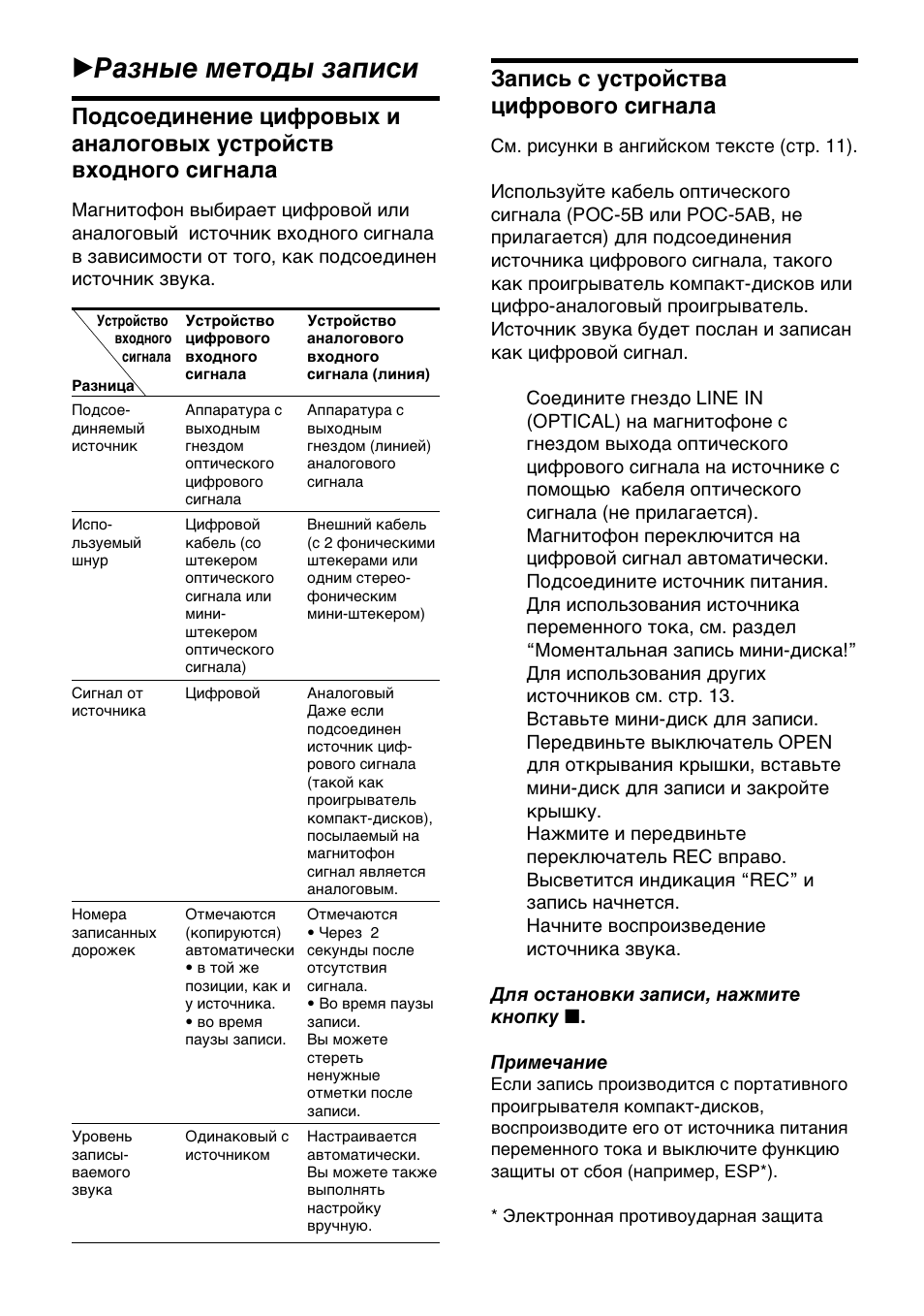 Z разные методы записи, Запись с устройства цифрового сигнала | Sony MZ-R50 User Manual | Page 201 / 212