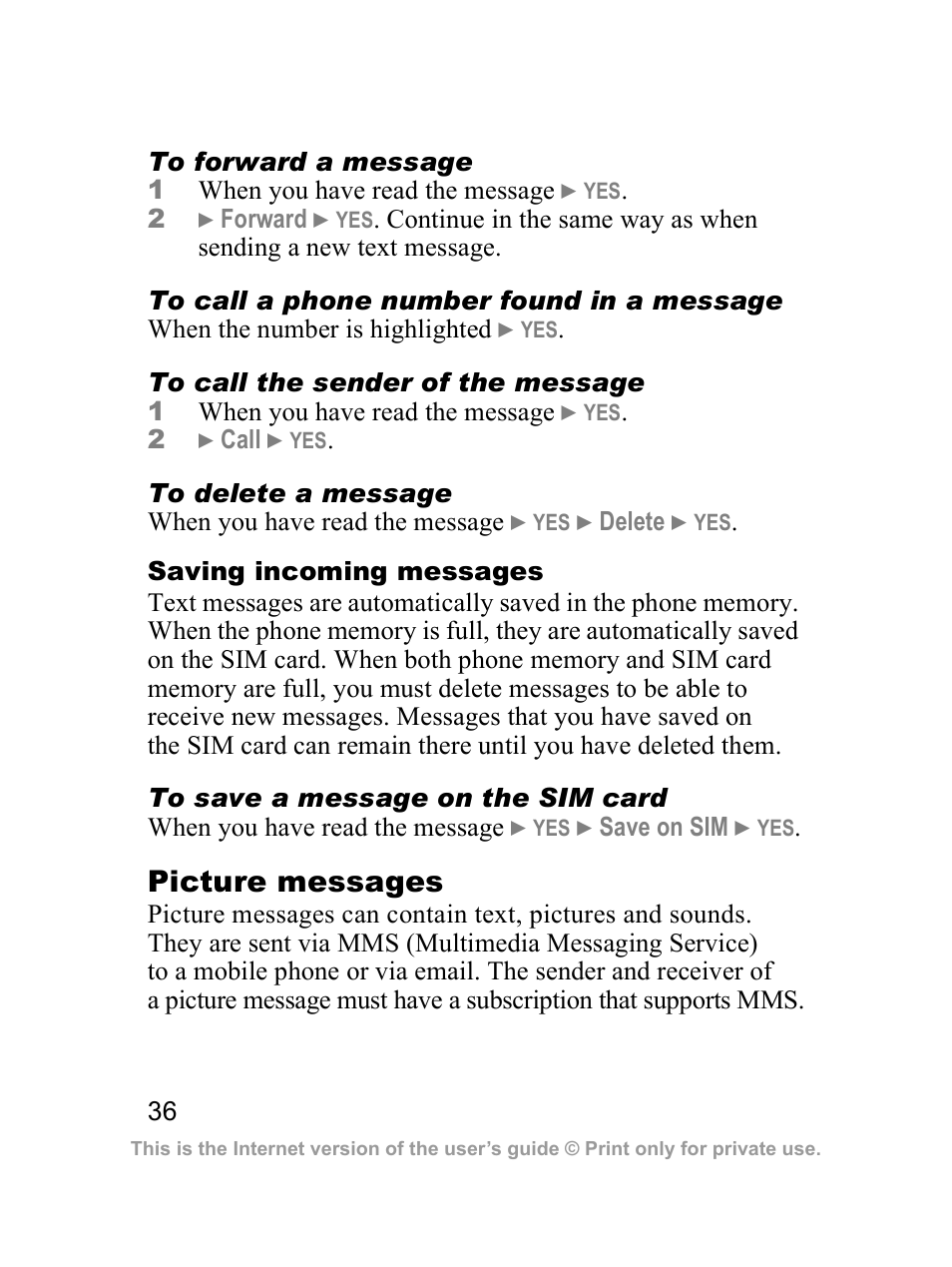 Picture messages | Sony Z300i User Manual | Page 37 / 80