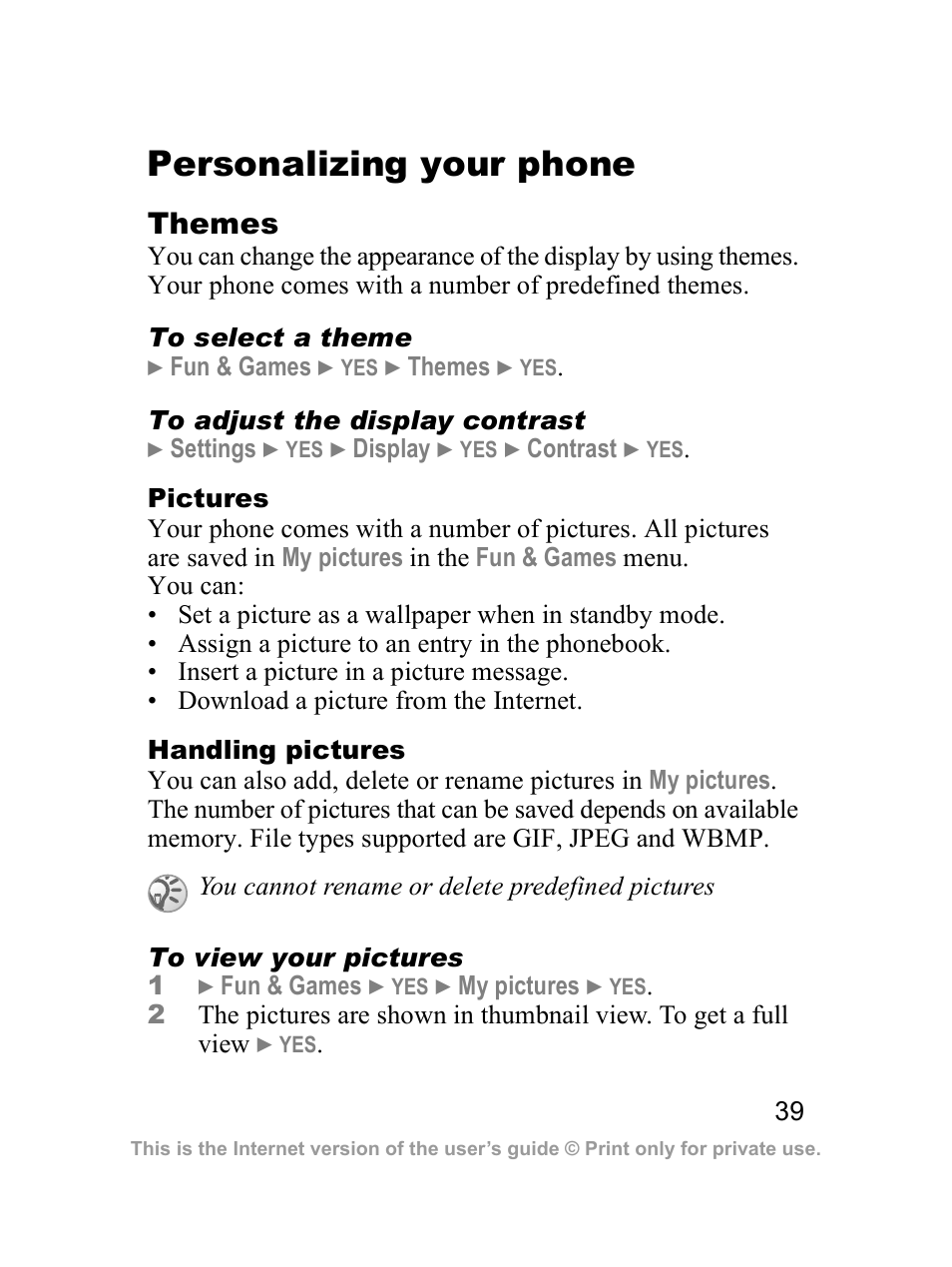 Personalizing your phone | Sony Z300i User Manual | Page 40 / 80