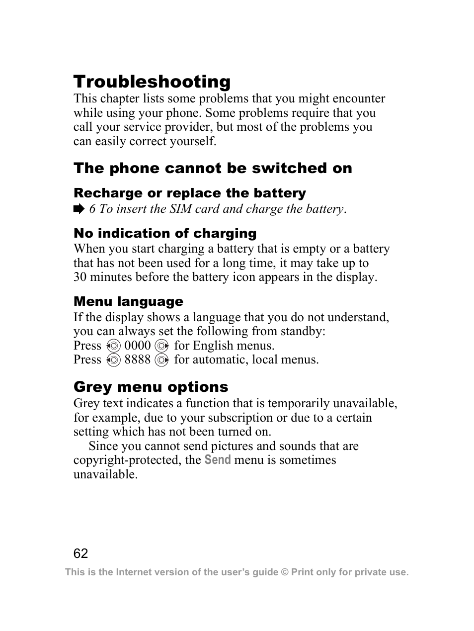 Troubleshooting | Sony Z300i User Manual | Page 63 / 80