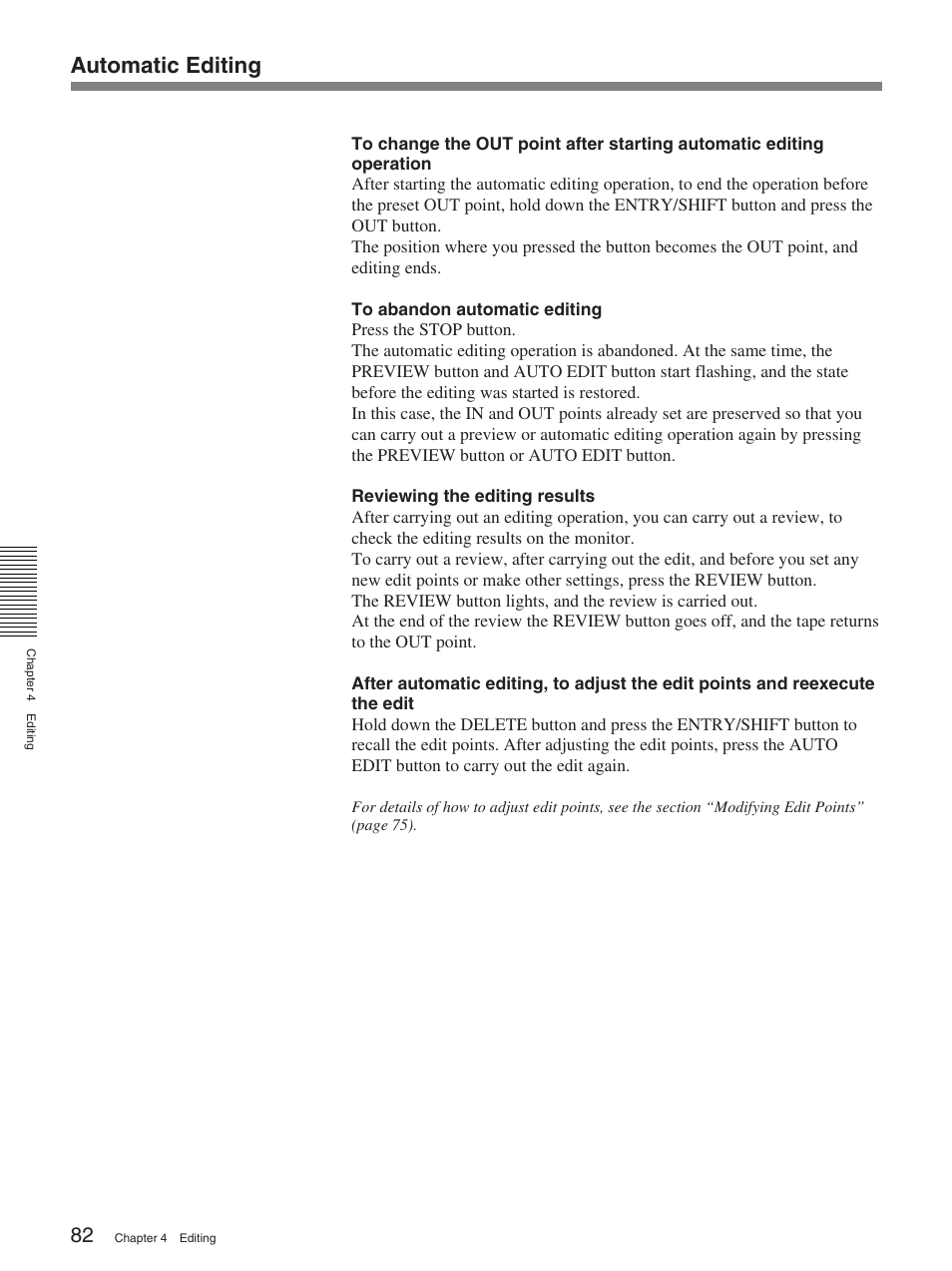 Automatic editing | Sony DSR-2000A User Manual | Page 82 / 150
