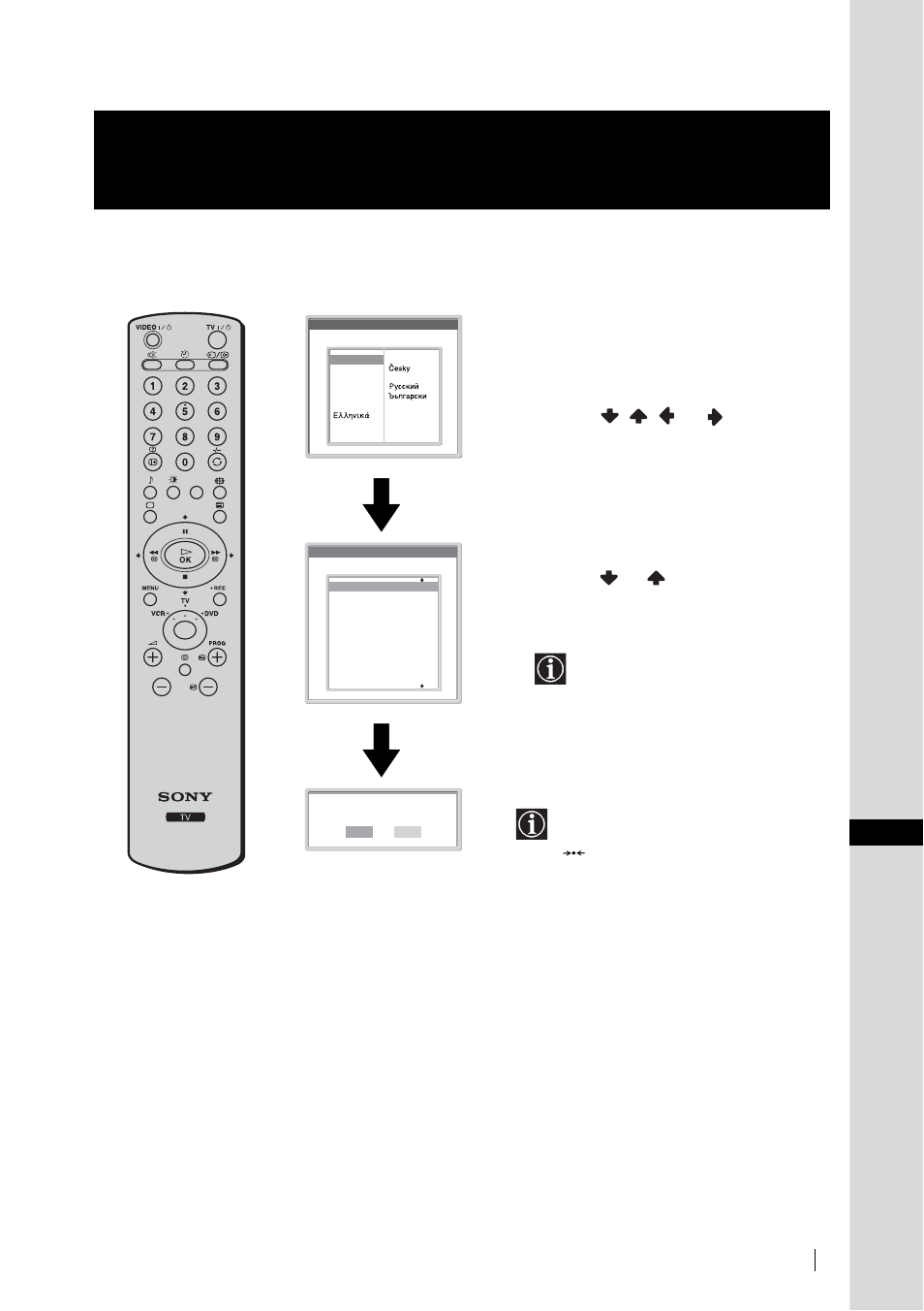 Be k n op te ge b rui ks g id s, De menuschermtaal en het land/gebied kiezen | Sony WEGA KLV-17HR2 User Manual | Page 197 / 248