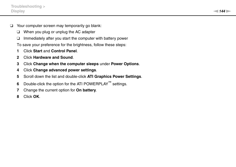 Sony VAIO VGN-FW User Manual | Page 144 / 159