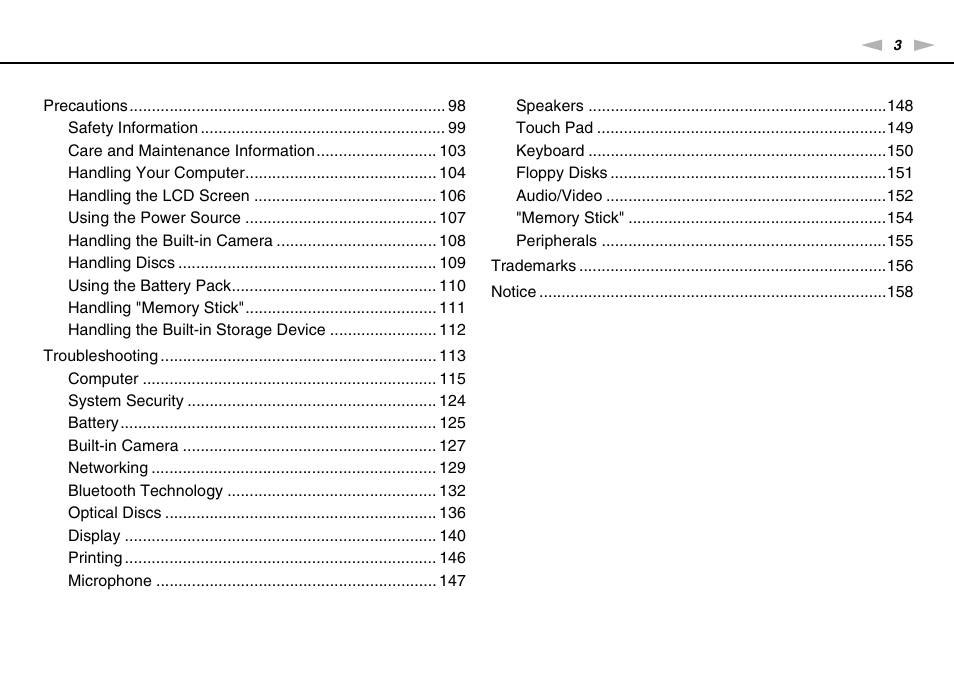 Sony VAIO VGN-FW User Manual | Page 3 / 159