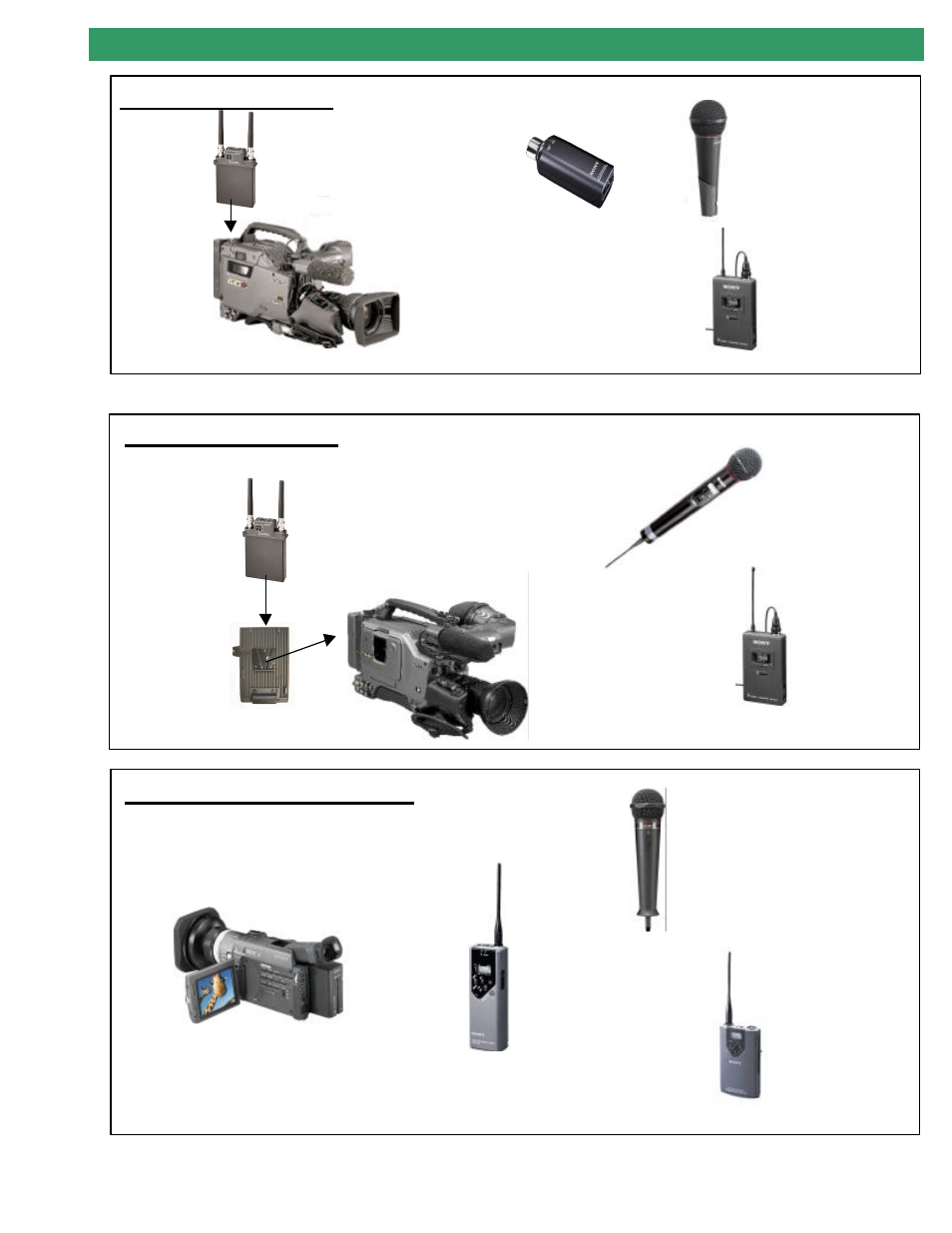 Package #1 news/eng, Package #3 event videography | Sony Camcorder / Wireless Microphone User Manual | Page 15 / 26