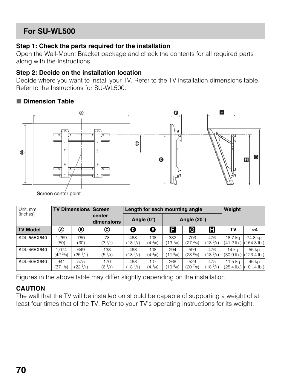 For su-wl500 | Sony BRAVIA 4-418-730-11(1) User Manual | Page 70 / 88