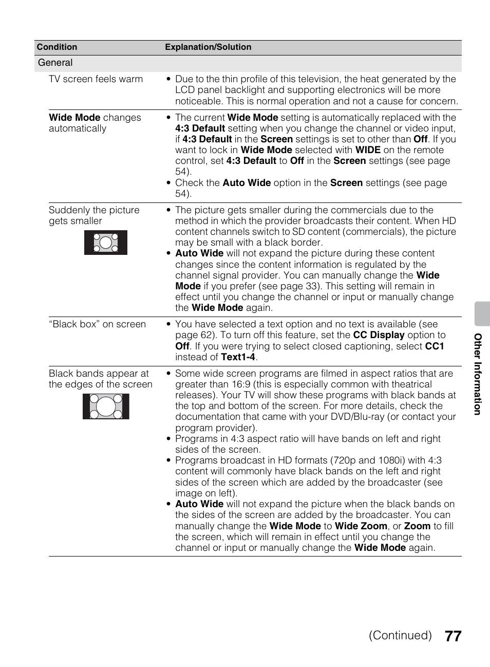 Continued) | Sony BRAVIA 4-418-730-11(1) User Manual | Page 77 / 88