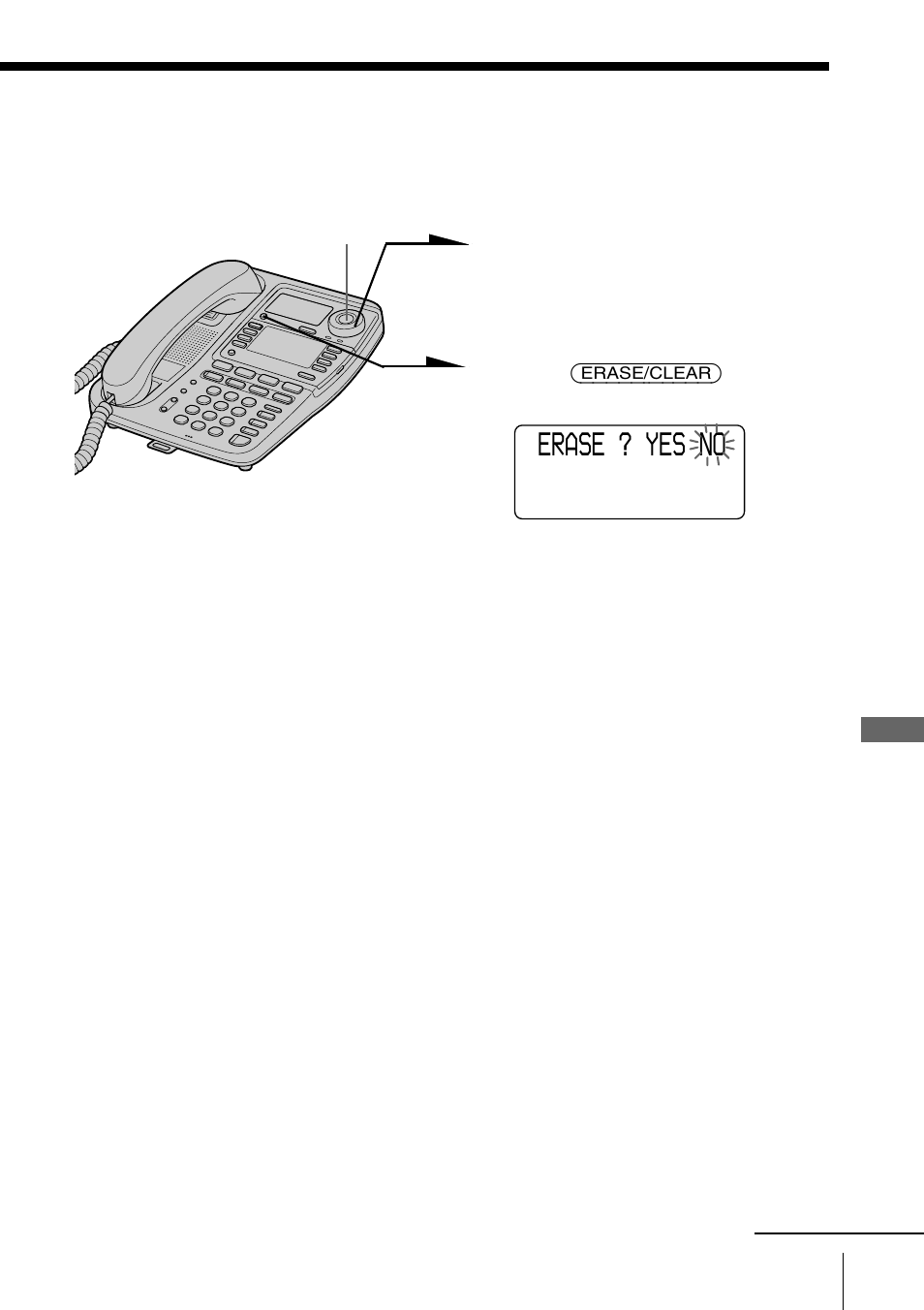 Erasing data from the caller id list, Erase ? yes no | Sony IT-M804 User Manual | Page 53 / 80