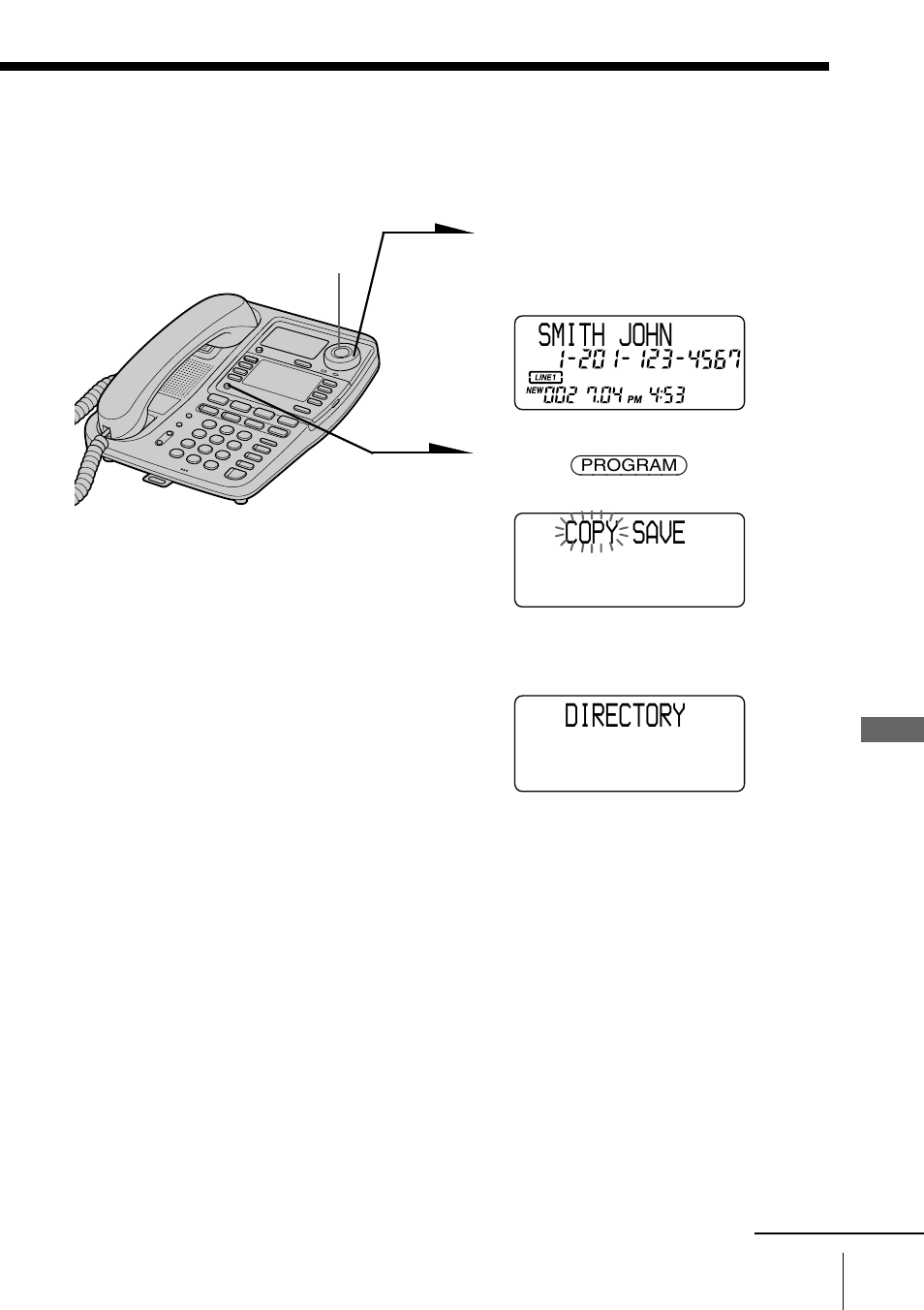 Directory, Smith john copy save | Sony IT-M804 User Manual | Page 57 / 80