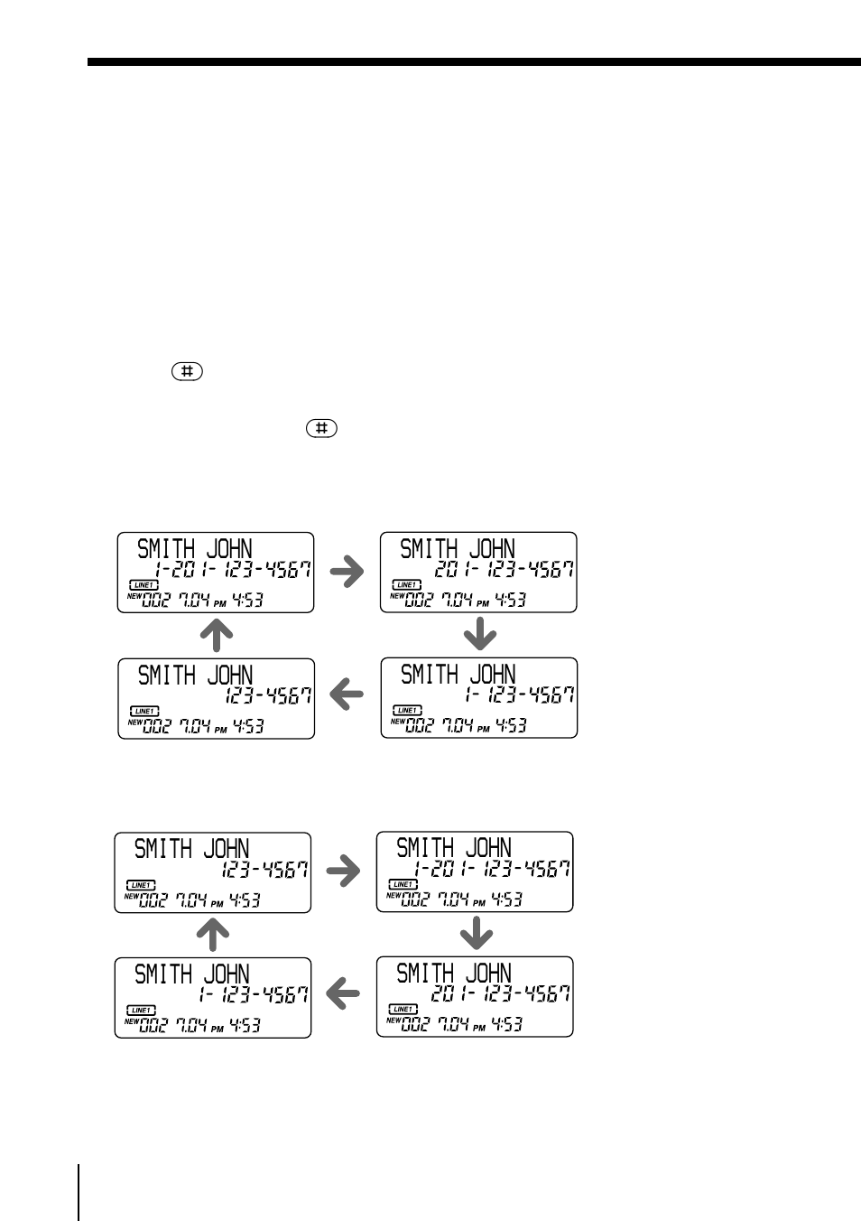 To change the number of digits of the phone number, Smith john | Sony IT-M804 User Manual | Page 58 / 80