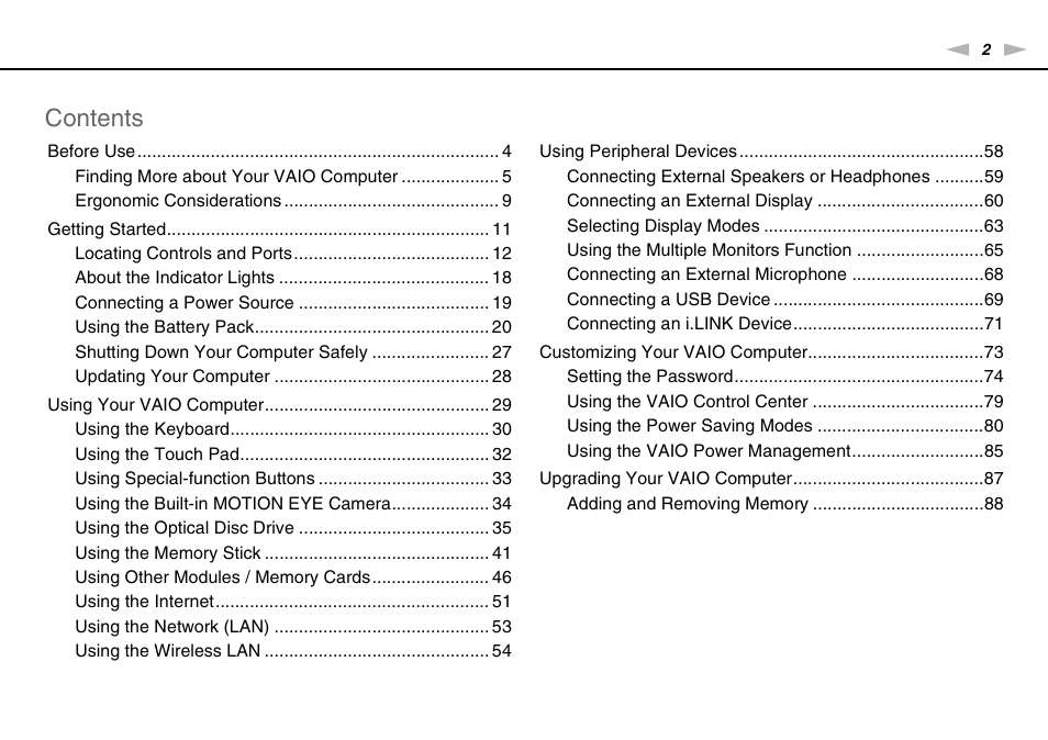 Sony VAIO VGN-NS300 User Manual | Page 2 / 146