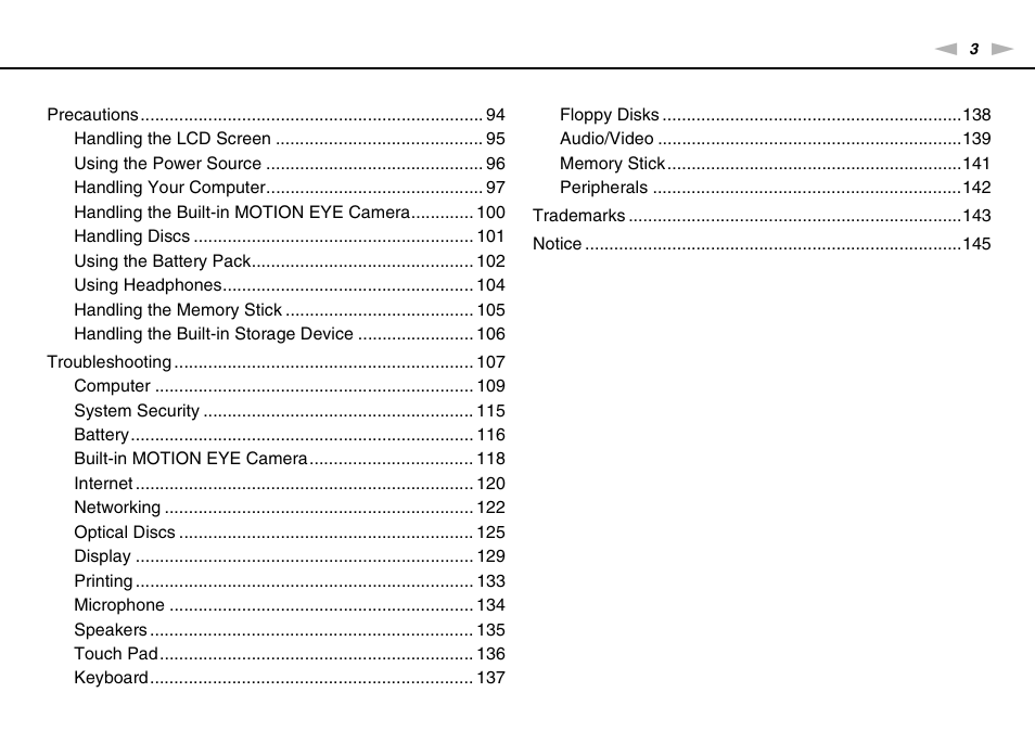 Sony VAIO VGN-NS300 User Manual | Page 3 / 146