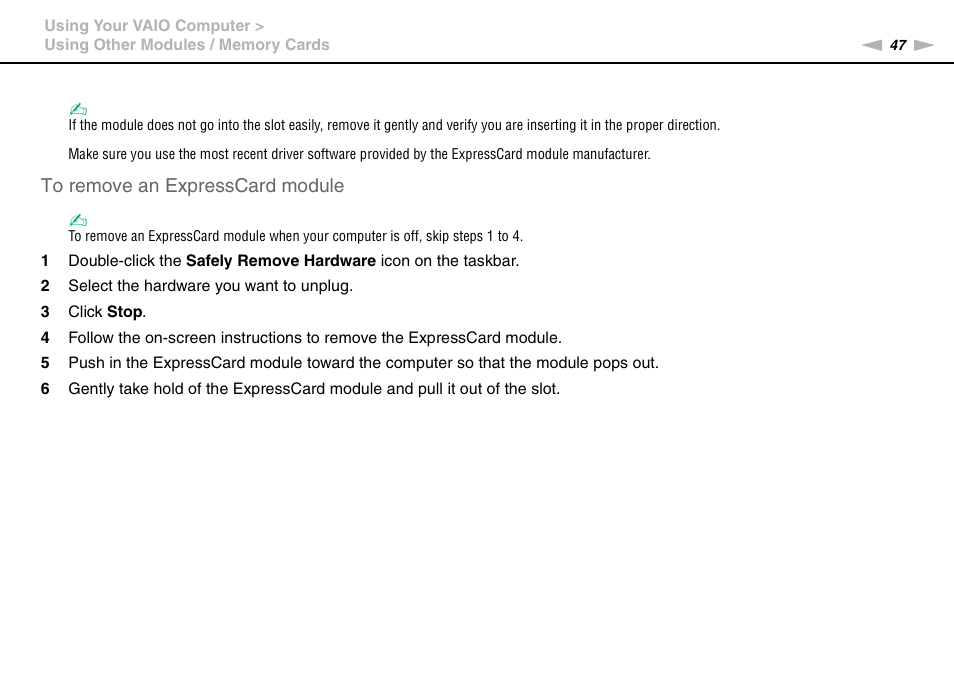 Sony VAIO VGN-NS300 User Manual | Page 47 / 146