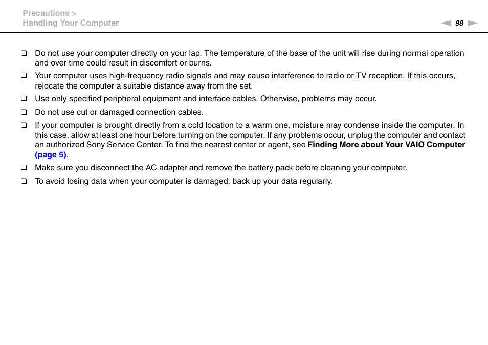 Sony VAIO VGN-NS300 User Manual | Page 98 / 146