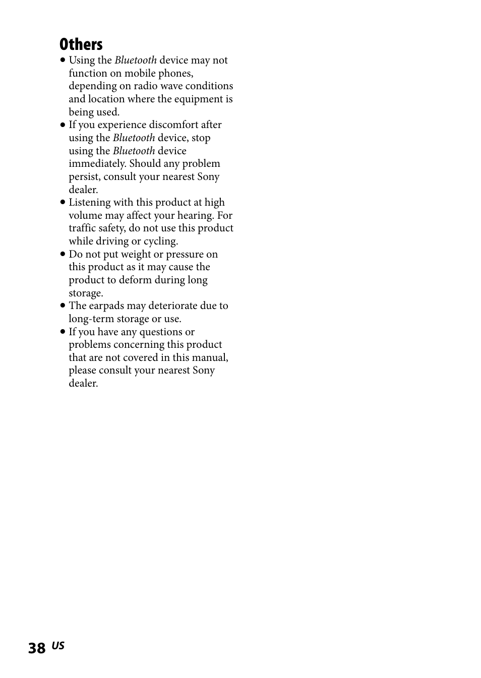 Others | Sony DR-BT101IK User Manual | Page 38 / 92