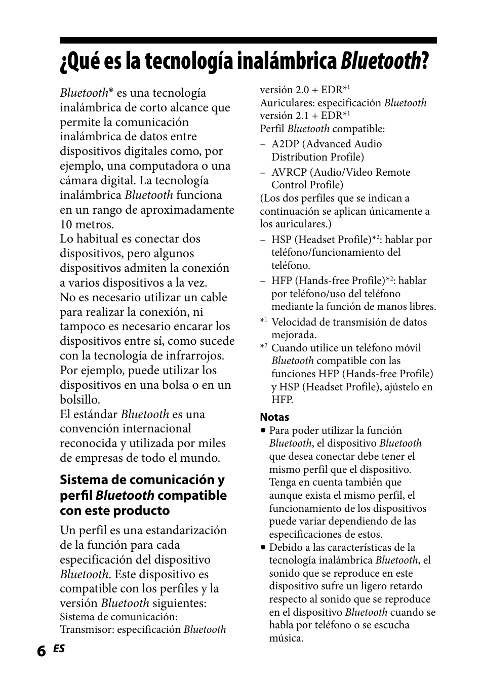 Qué es la tecnología inalámbrica bluetooth, Qué.es.la.tecnología, Inalámbrica. bluetooth | Sony DR-BT101IK User Manual | Page 50 / 92