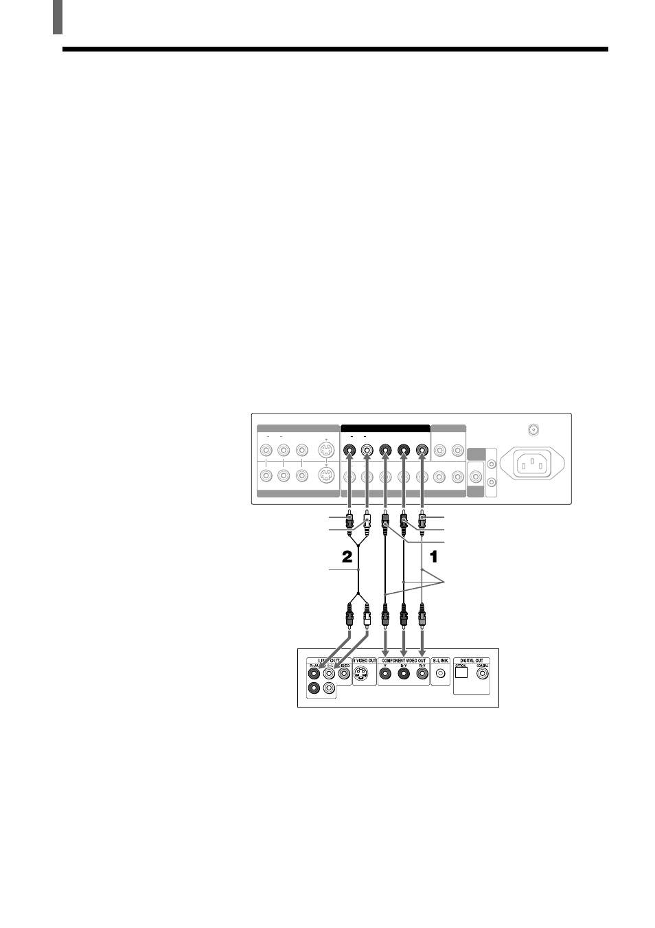 Del tv. use las conexiones component video in 1, Sugerencia, Notas | Sony WEGA KZ 42TS1 User Manual | Page 128 / 176