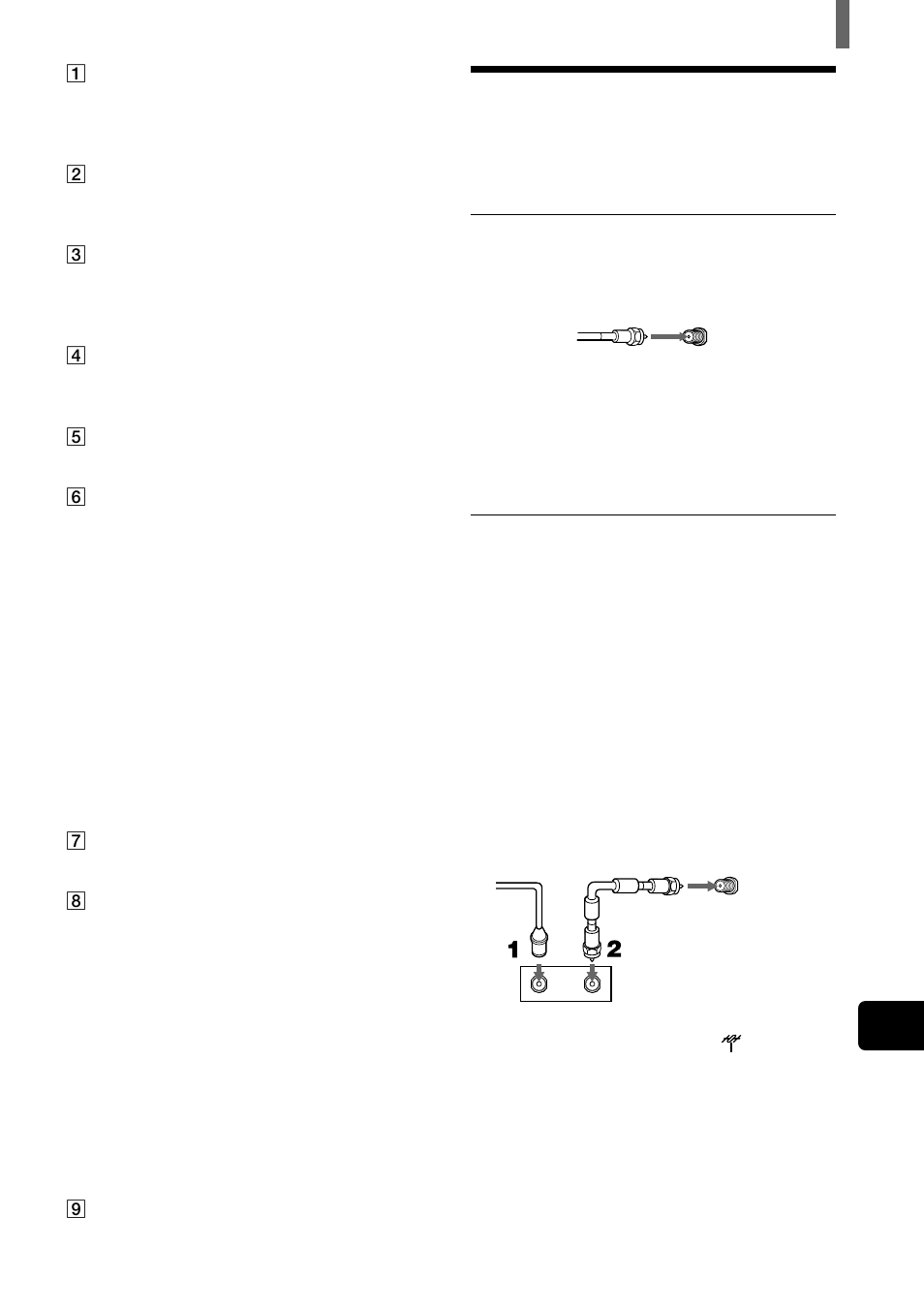 Basic connections (connecting cable tv or antenna), Connecting directly to cable or an antenna, Cable box connections | Sony WEGA KZ 42TS1 User Manual | Page 7 / 176