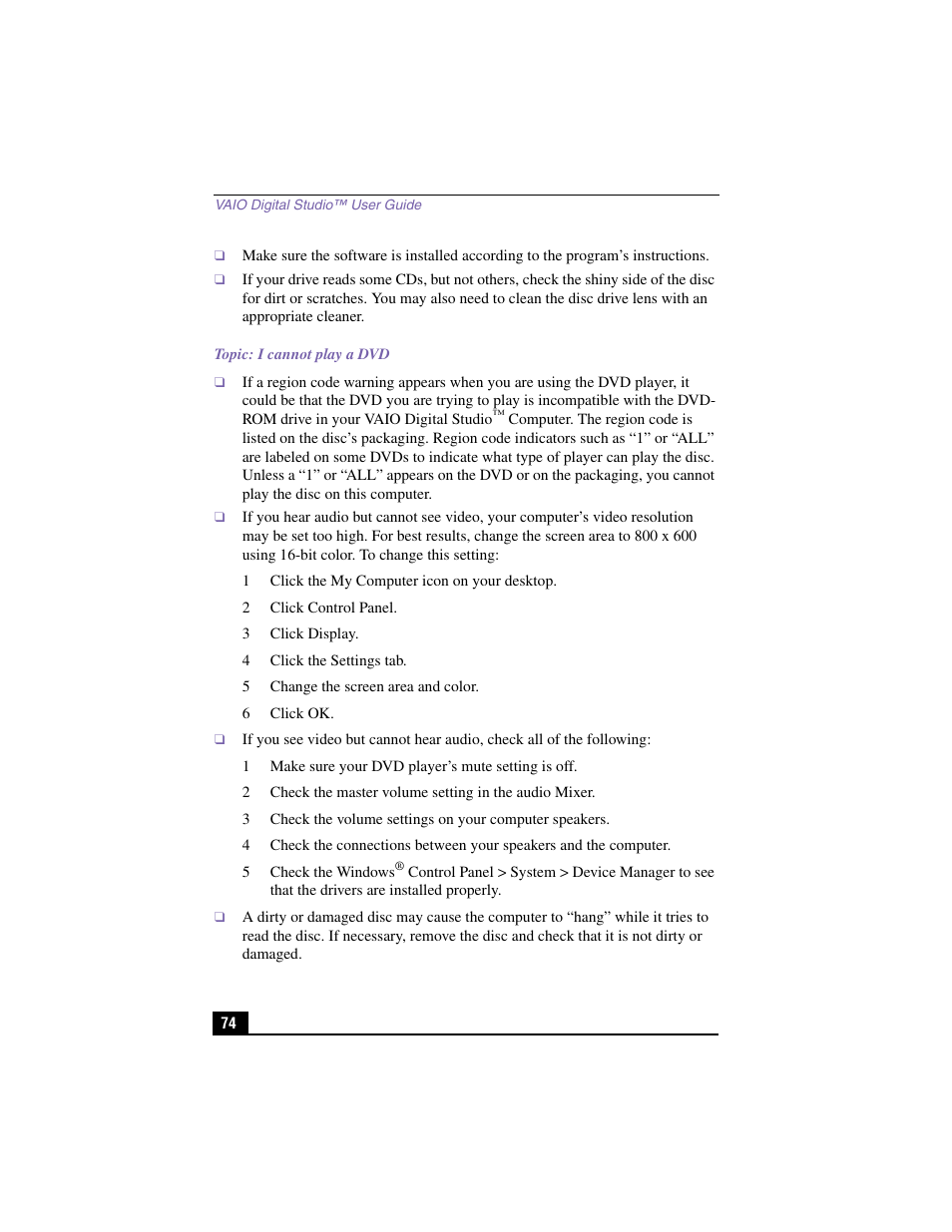Sony PCV-RX370DS User Manual | Page 74 / 100