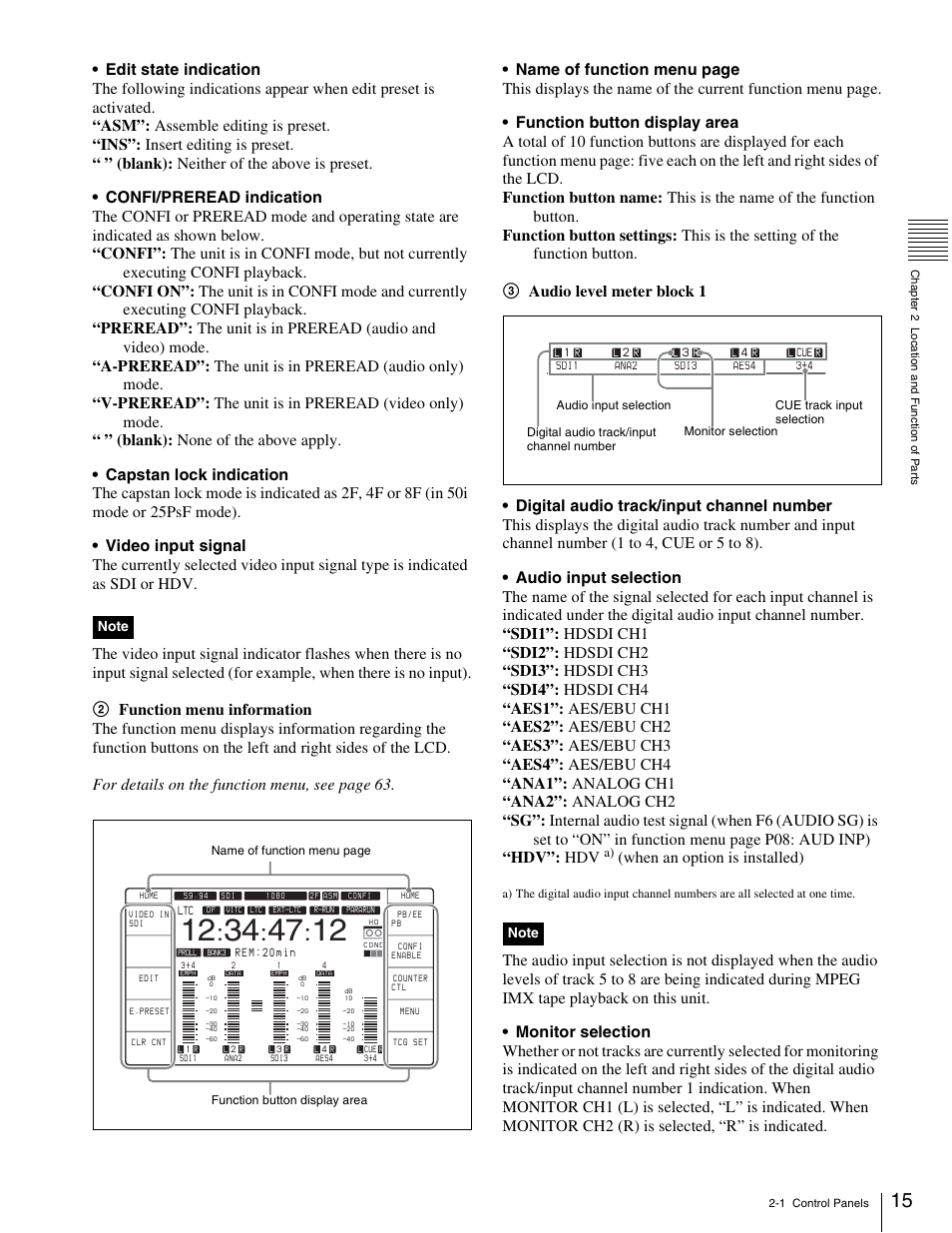 When an option is installed) | Sony HDW-1800 User Manual | Page 15 / 119