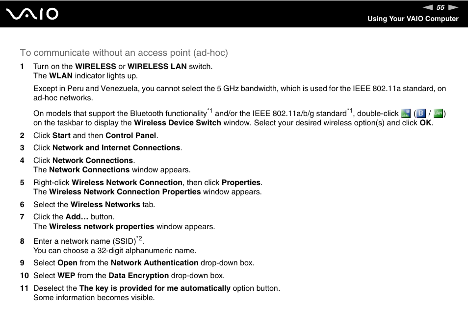 Sony VGN-N100 User Manual | Page 55 / 160