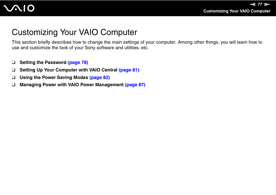 Customizing your vaio computer | Sony VGN-N100 User Manual | Page 77 / 160