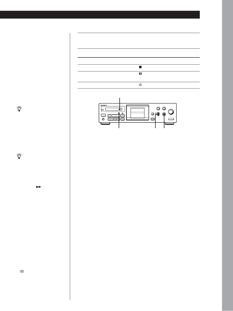 Basic operations 7, Basic operations, Start playing the program source | Rec mute pause rec, Reset | Sony TC-KB920S User Manual | Page 7 / 64