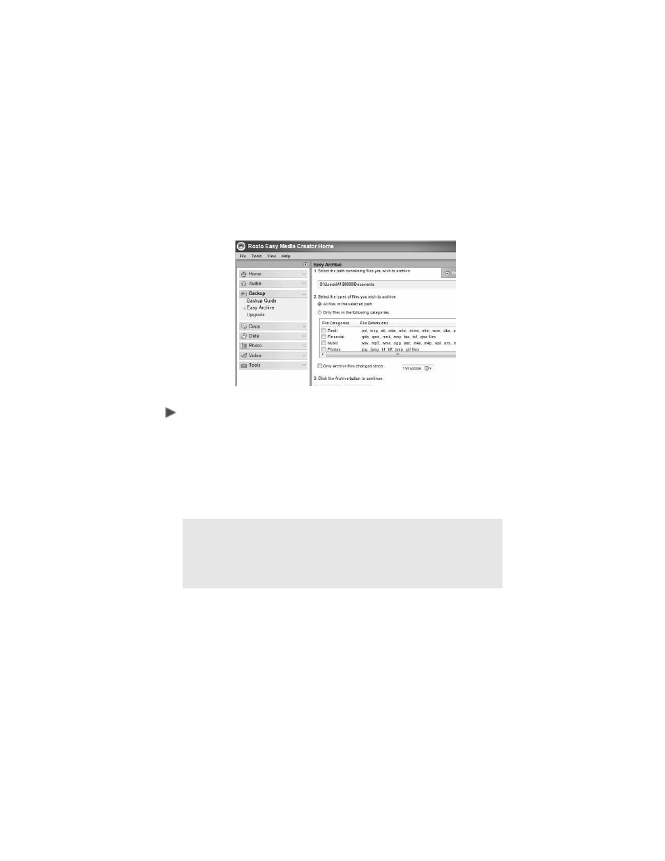 Easy archive | Sony VAIO Blu-ray Disc Player User Manual | Page 14 / 32
