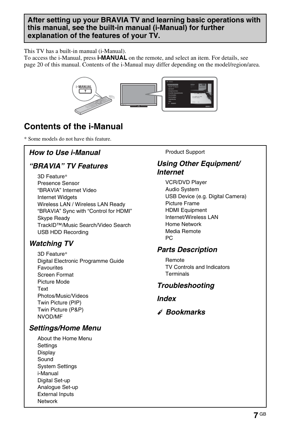 Contents of the i-manual | Sony 4-269-996-E5(1) User Manual | Page 7 / 36