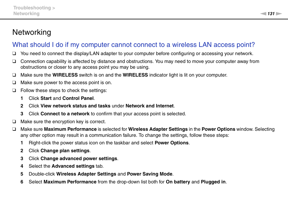 Networking | Sony VAIO VGN-P User Manual | Page 131 / 155