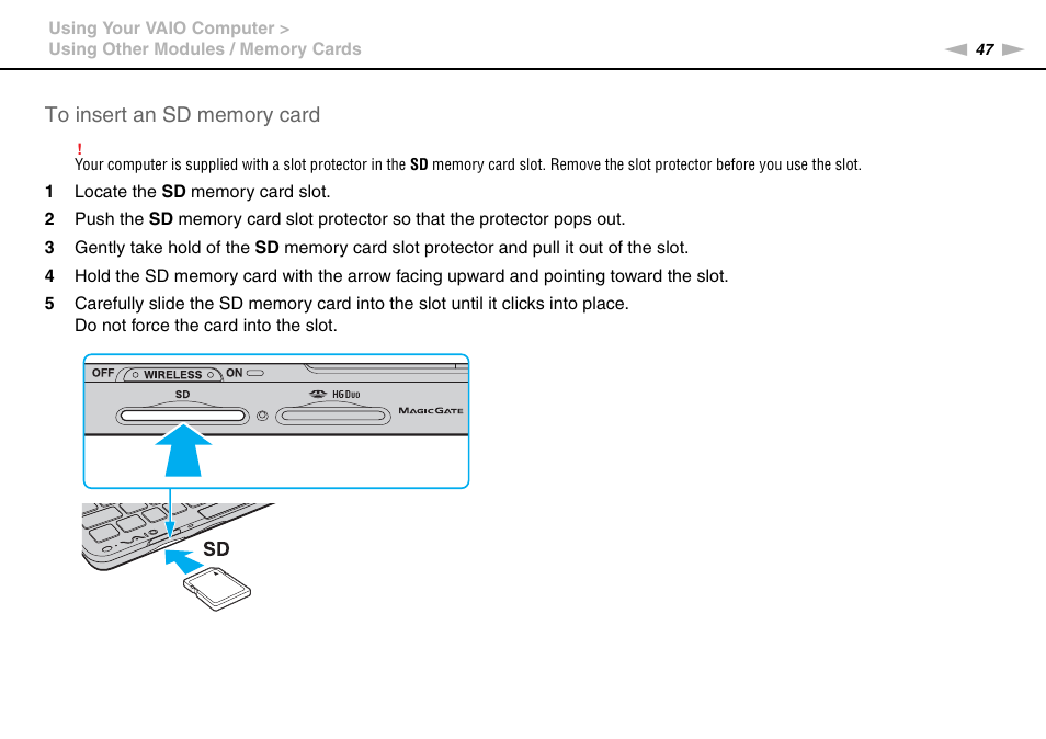 Sony VAIO VGN-P User Manual | Page 47 / 155