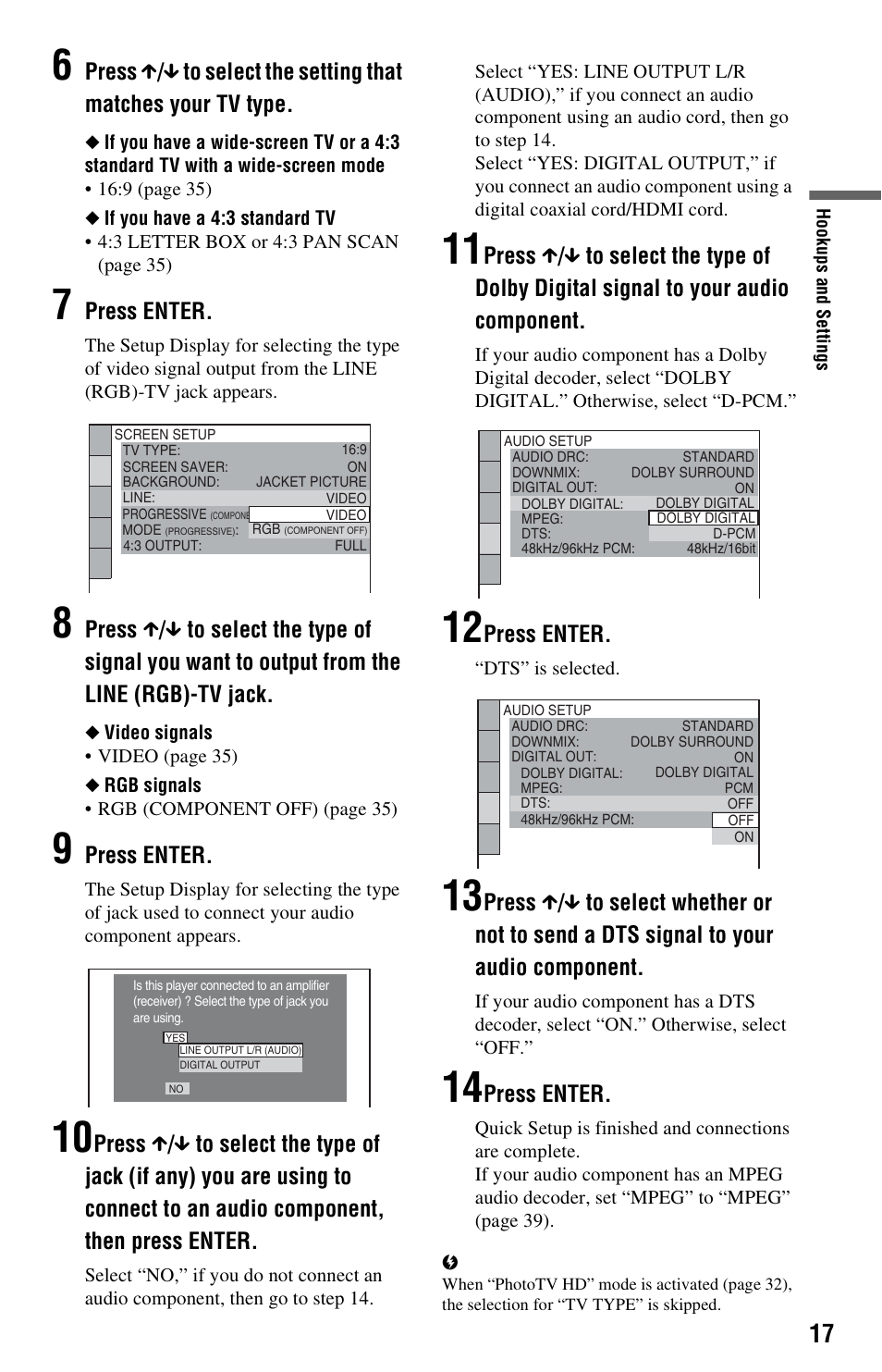 Press enter | Sony DVP-NS728H User Manual | Page 17 / 52