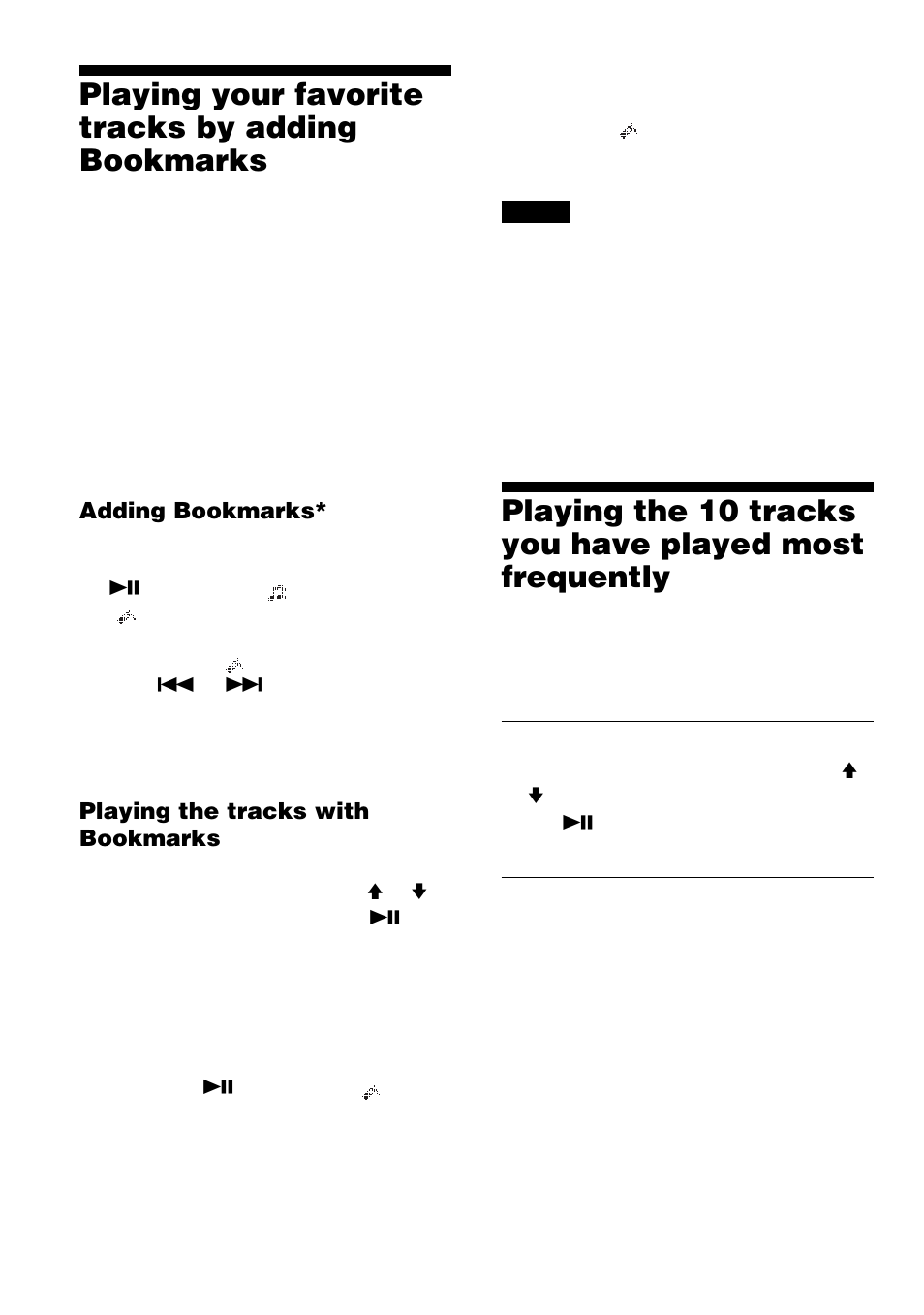Playing your favorite tracks by adding bookmarks | Sony D-NF400/NF401 User Manual | Page 18 / 40