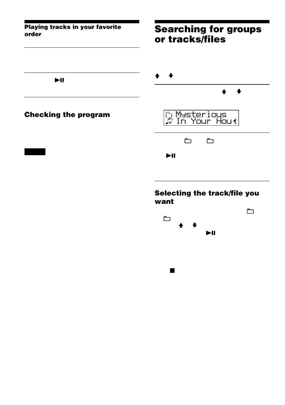 Searching for groups or tracks/files | Sony D-NF400/NF401 User Manual | Page 20 / 40